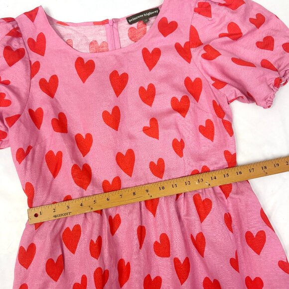 Princess Highway pink heart midi dress size US 8 - Picture 2 of 6
